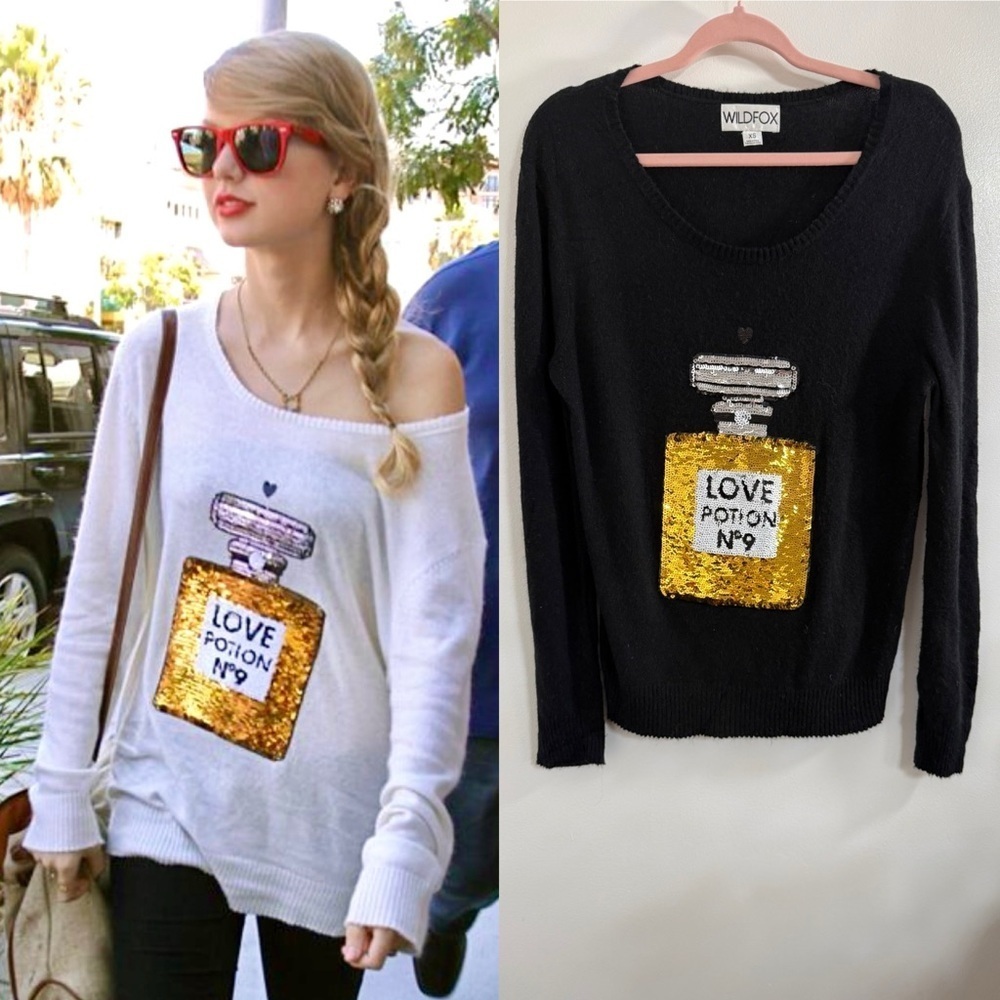 Taylor Swift Wildfox Love Potion No 9 Sweater in Black